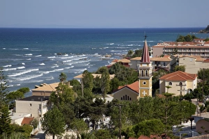 Zante Prints: View over town, Argassi, Zante, Ionian Islands, Greek Islands, Greece, Europe