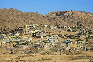 Asmara Prints: View over the town of Dekemhare along the road from Asmara to Qohaito, Eritrea, Africa
