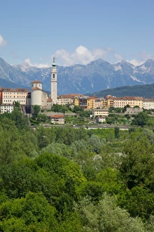 Belluno Prints: View of town and Duomo of San Martino, Belluno, Province of Belluno, Veneto, Italy, Europe