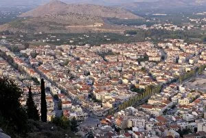 View over the town of Nafplio, Peloponnese, Greece, Europe