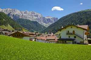 View over town, Selva Gardena, Gardena Valley, Bolzano Province, Trentino-Alto Adige / South Tyrol, Italian Dolomites, Italy, Europe