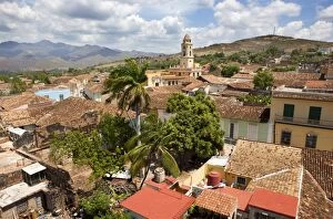 Images Dated 4th April 2011: View over towns rooftops and the tower of Iglesia y Convento de San Francisco