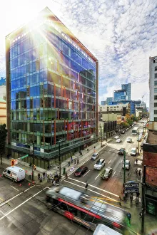 Canadian Culture Prints: View of traffic from above on Seymour St, Vancouver, British Columbia, Canada, North