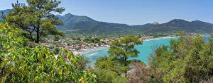 Lush Vegetation Prints: View of trees and Golden Beach at Chrysi Ammoudia