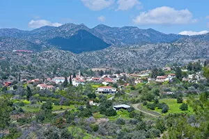 View over the Troodos mountains, Cyprus, Europe