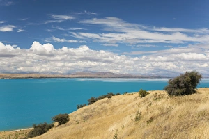 Canterbury Prints: View across the turquoise waters of Lake Pukaki, near Twizel, Mackenzie district