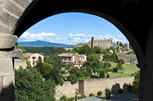 Viterbo Prints: View of Tuscania and ruins of Rivellino Castle, Tuscania, Viterbo Province
