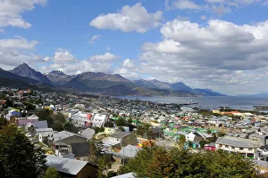 White Clouds Prints: View of Ushuaia, Tierra del Fuego, Patagonia, Argentina, South America