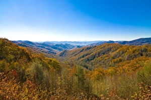 Images Dated 5th November 2008: View over valley with colourful foliage in the Indian summer, Great Smoky Mountains National Park