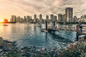 Vancouver Prints: View of Vancouver skyline as viewed from Millbank, Vancouver, British Columbia, Canada
