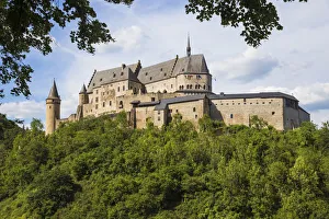 View of Vianden Castle, Vianden, Luxembourg, Europe