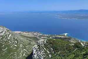 Hvar Island Prints: View from Vidova Gora to Bol, Zlatni Rat beach and Hvar Island