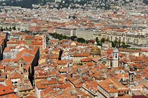 Terrace Prints: View of Vieux-Nice from the terrace at the castle in Nice