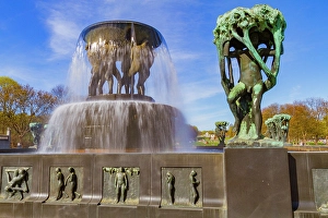 Artist Prints: View of the Vigeland Sculpture Park in the city of Oslo, Norway