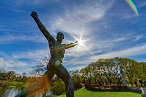 Oslo Prints: View of the Vigeland Sculpture Park in the city of Oslo, Norway