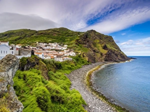 Azores Prints: View of the Vila do Corvo, Corvo, Azores, Portugal, Atlantic, Europe