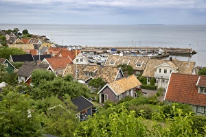 Skane Prints: View over village and harbour, Arild, Kulla Peninsula, Skane, South Sweden, Sweden
