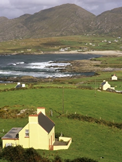 Co Cork Prints: View to village with scattered cottages
