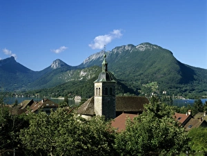 Lake Annecy Prints: View over village, Talloires, Lake Annecy, Rhone Alpes, France, Europe