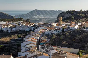 Alicante Prints: View over village of Tarbena with views to the coast