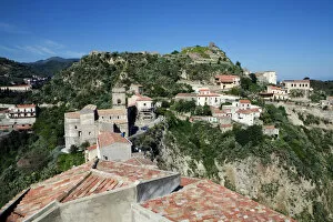 Sicily Gallery: View over village used as set for filming The Godfather, Savoca, Sicily, Italy, Europe