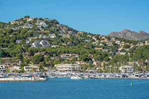 Sailboat Prints: View of villas, houses and apartments overlooking marina at Port d'Andratx