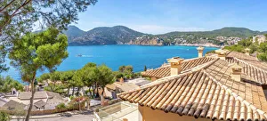 Terracotta Prints: View of villlas overlooking bay at Camp de Mar