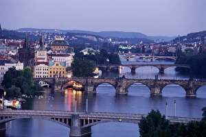 Vltava Prints: View over Vltava River from Letna Gardens, Prague, Czech Republic, Europe