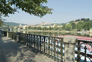 River Vltava Prints: View over Vltava River, Prague, Czech Republic, Europe
