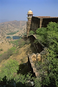 Forts Prints: View from walls of Jaigarh fort, Amber, near Jaipur, Rajasthan state, India, Asia
