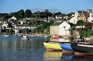 Swimming Prints: View across water from Noss Mayo to the village of Newton Ferrers, near Plymouth