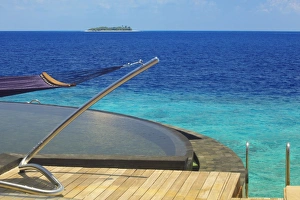 Hammock Prints: View from watervilla, Maldives, Indian Ocean, Asia