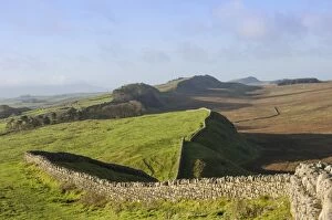 Northumbria Collection: View west from Kings Hill to Housesteads Crags and Cuddys Crags, Hadrians Wall