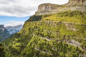 Aragon Prints: View west along the Ordesa Valleys north rim to distant Otal Peak, Ordesa National Park
