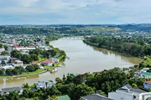 North Island Prints: View over Whanganui and the Whanganui River, North Island, New Zealand, Pacific