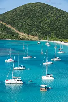 View over White Bay, Jost Van Dyke, British Virgin Islands, West Indies, Caribbean