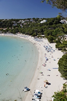Menorca Prints: View over white sand beach, Cala Galdana, Menorca, Balearic Islands, Spain, Mediterranean