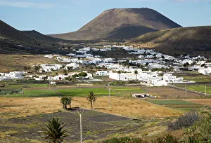 Isolated Prints: View over whitewashed houses to Monte Corona volcano cone