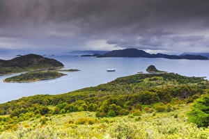 Cruise Ship Prints: View of Wulaia Bay, Isla Navarino, Murray Channel, Patagonia, Chile, South America