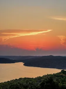 Acropolis Prints: View of Yaxha Lake from Temple 216 at East Acropolis during sunset in Guatemala