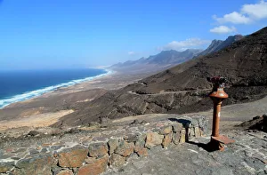 Fuerteventura Prints: Viewpoint to Cofete beach Atlantic Ocean coast
