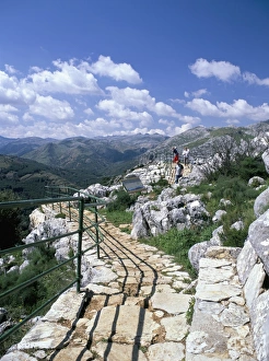 Outlook Prints: Viewpoint with people admiring view and the limestone