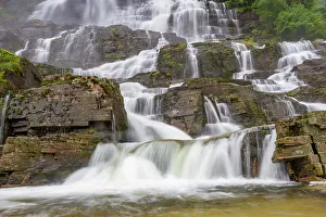Lush Greenery Prints: Views of an active waterfall just outside the city of Oslo, Norway, Scandinavia, Europe