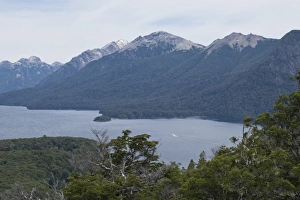 Views of Andes mountains by Lake Nahuel Huapi in Bariloche, Argentina, South America