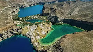 Ecology Prints: Views of Band-e-Amir National Park show blue lakes and rugged terrain in Afghanistan's natural landscape