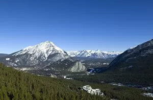 Images Dated 22nd February 2008: Views of Banff and the Bow Valley surrounded by Rocky Mountains from the top of Sulphur Mountain