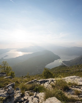 Montenegro Prints: Views over Bay of Kotor, UNESCO World Heritage Site, from Lovcen National Park, Montenegro