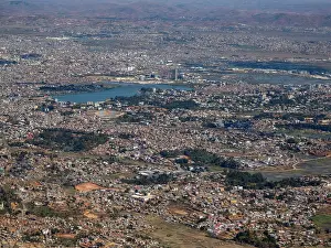 Madagascar Prints: Views from a charter flight above Madagascar showcasing the landscape and urban areas