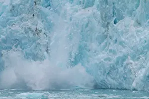Fjord Prints: Views of glacier calving in snowstorm at Larsen Harbour in Drygalski Fjord on South Georgia Island in Southern Ocean