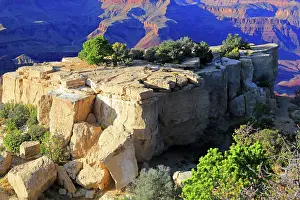 Wonders Prints: Views of rock formations and trees at the South Rim of the Grand Canyon in Arizona showcasing natural beauty